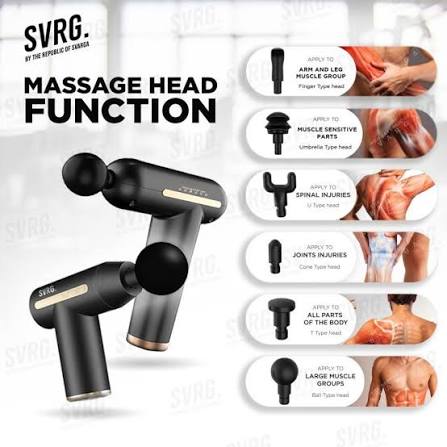 Portable Rechargeable Deep Tissue Massage Gun With Multiple Massage Heads For Muscle Relaxation
